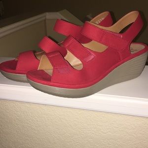 Brand new Clark’s red sandals